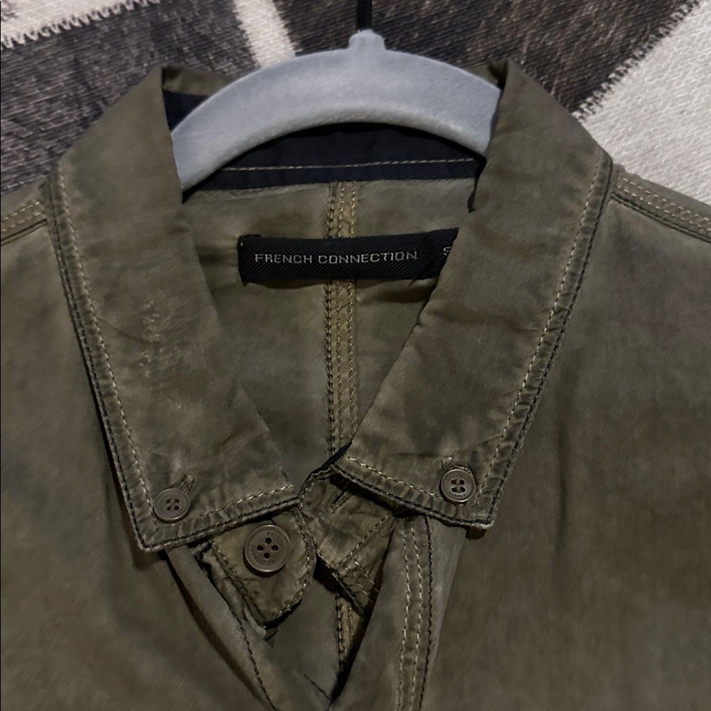 French Connection Khaki Button-Up Shirt